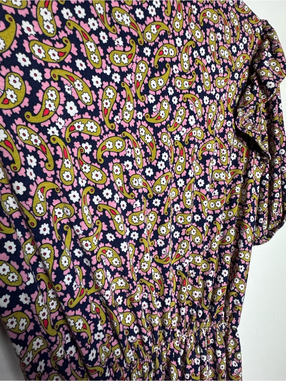 BODEN Paisley Print Ruffle Jersey Midi Dress Citronelle Multi 4L - Picture 8 of 12